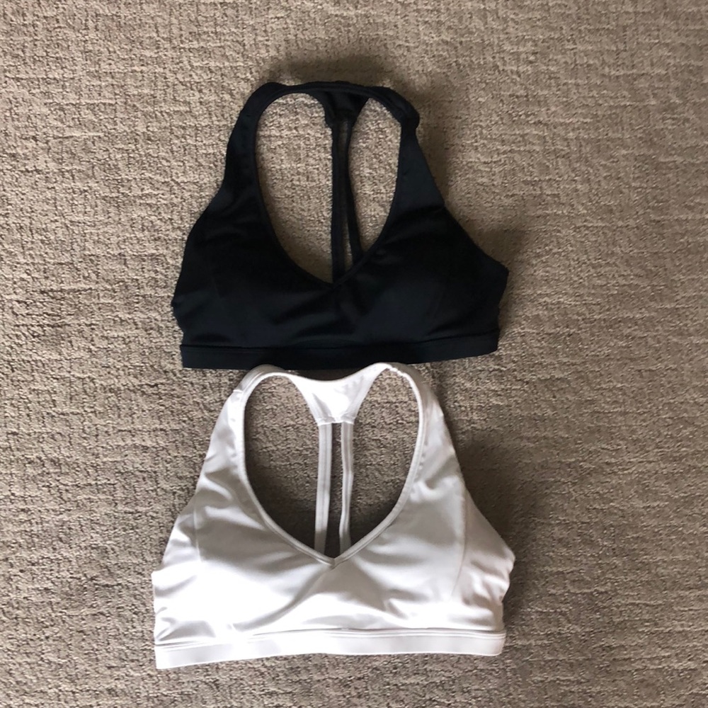 BuffBunny Sports Bras (2) black & white size medium